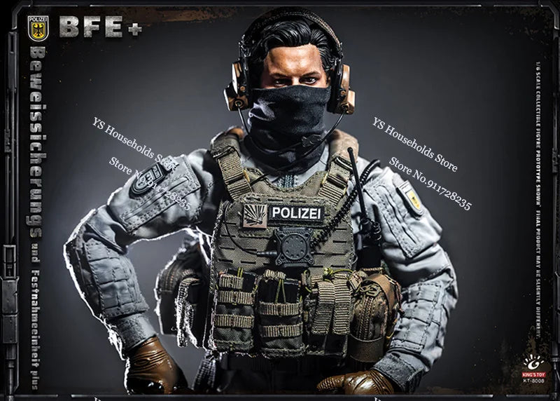 KT8008 1/6 BFE+ Counter Terrorism PolIze Force Cloth Man Action Figure Mini Static Rifle Model Ornament 12" Full Set Soldier