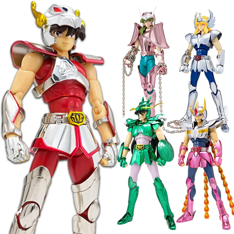 19CM Anime Figure Phoenix Ikki Hyoga Seiya Shiryu Standing Armor Model Children's Toys PVC Box Desktop Collection Decoration