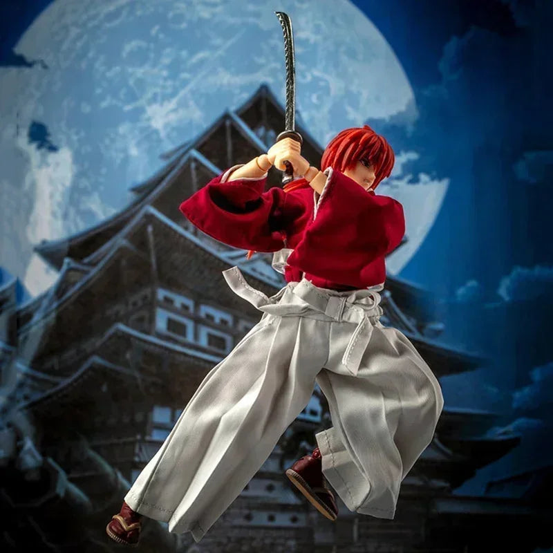 New Dasin GT Model Rurouni Kenshin HIMURA KENSHIN Himura SHF 1/12 Red / Blue/ 2nd Release PVC Action Figure Anime Model Toy
