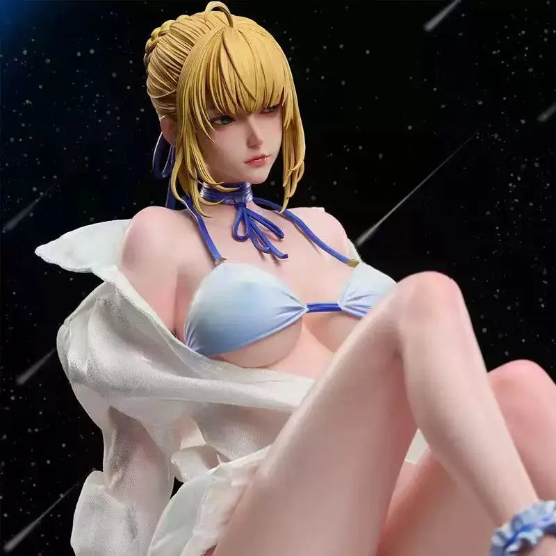 Anime Figure Saber Artoria Pendragon Sexy Gk Resin Statue Desktop Ornament For Adult Anime Fans Collection Display