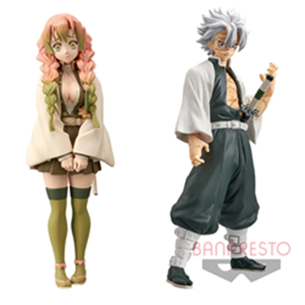 Original genuine 15CM Anime Figure Demon Slayer Kanroji Mitsuri Figure Kimetsu no Yaiba Kamado Tanjirou Figure Model Toy