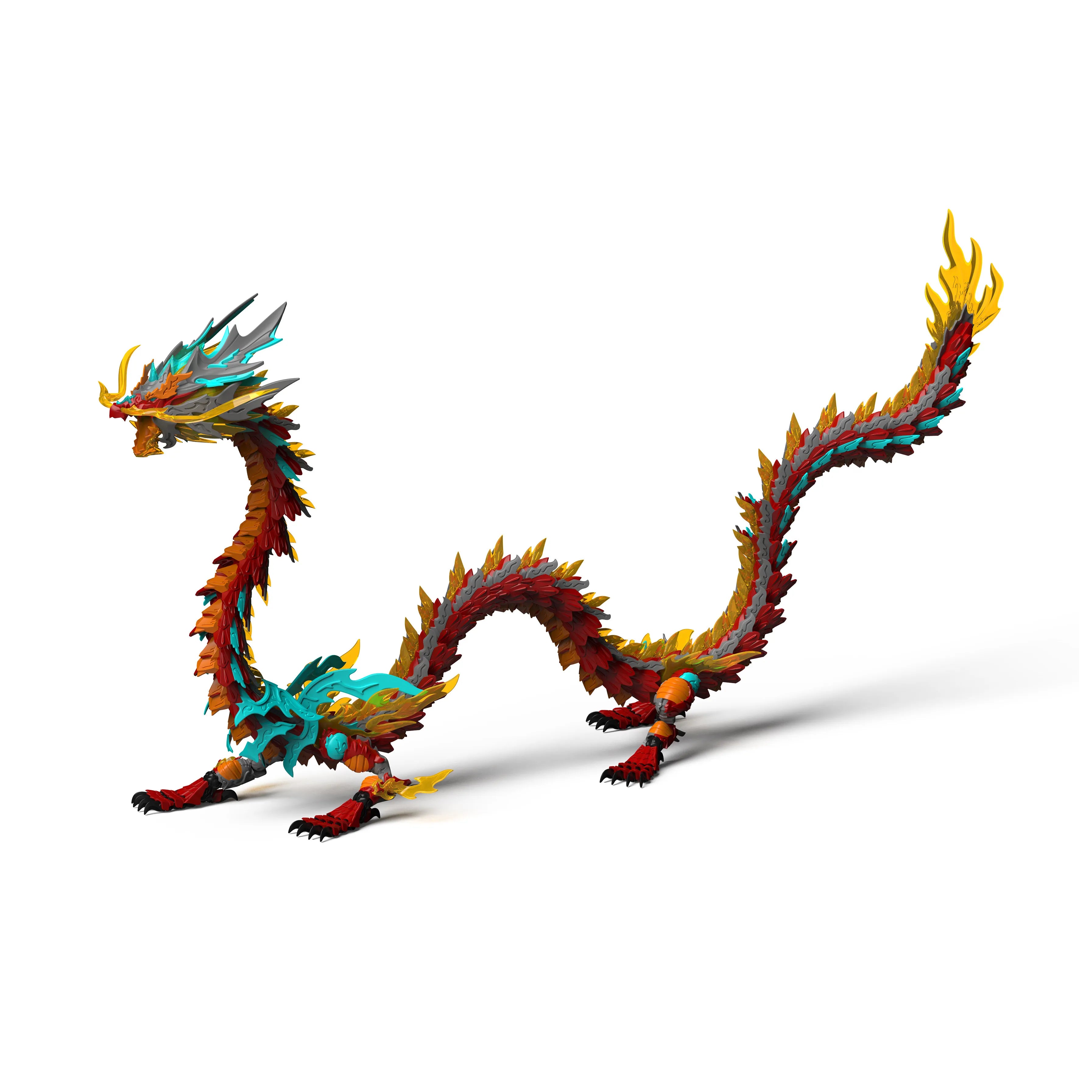 【Dragon Raja】Zl0001 Scarlet Dragon King Remote-Controlled Light-Up Articulated Metal Skeleton Assembly Model Toy Action Figures