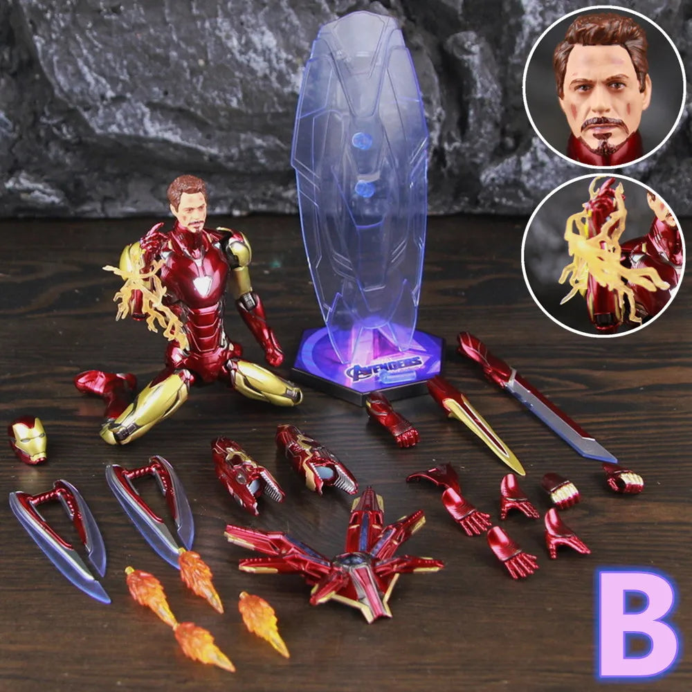 ZD Toys Marvel Iron Man MK85 2.0 LED 7" Action Figure The Infinity SAGA Mark LXXXV 1.0 Mark 85 Hologram Shield Nano Weapons Doll