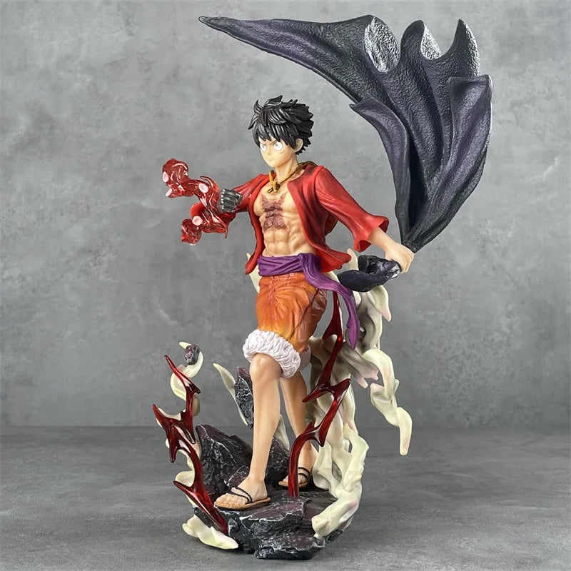 Hot 28cm Anime One Piece Luffy Figure Color Of Armament Gk Haki Four Emperors Statue Pvc Action Figurine Collection Model Toy