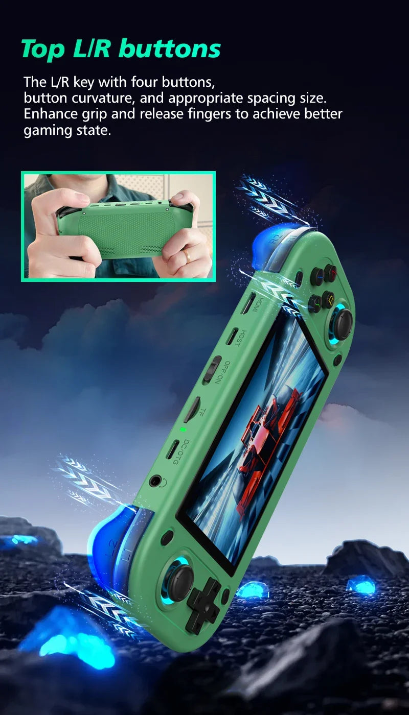 R43S Retro Handheld Video Game Console Linux System 4.3Inch Screen HDMI Out Portable Pocket Video Player 64/128GB children Gift