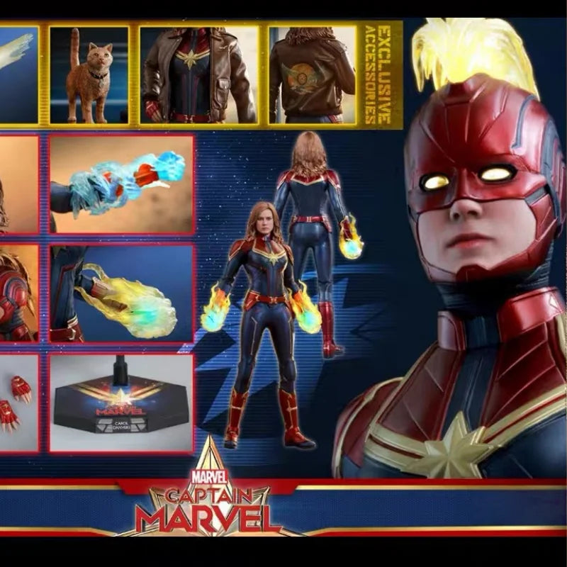 2025 Original Hot Toys Captain Marvel Action Figure The Avengers 1/6 Ht MMS522 Anime Figure Deluxe Edition Models Toy Collection