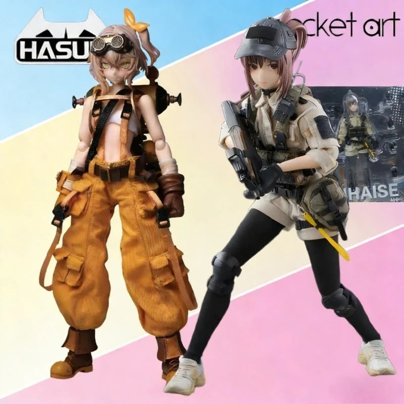 HASUKI Pocket Art Series Model Kit | Anime Mini Figure Assembly Set | DIY Collectible Craft for Hobbyists & Adults
