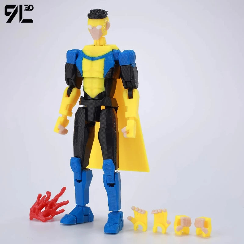 9L 3D Invincible Omni Man Titan Action Figure - Multi-Jointed Articulated Collectible Toy for US Comic Fans Display