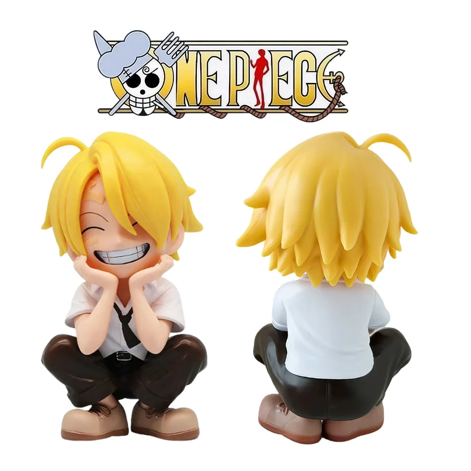 One Piece 13cm Anime Figure One Piece Monkey D Luffy Roronoa Zoro Kawaii Toys Q Figural Nendoroid Car Decoration PVC Model Gift
