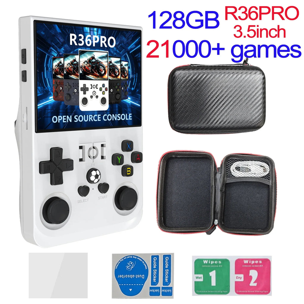R36MAX Игрална конзола 64GB 128GB 18000+ ИГРИ Linux система 4.0-инчов K36 срещу R36S 3.5-инчов джобен видео плейър. Не е необходимо изтегляне.