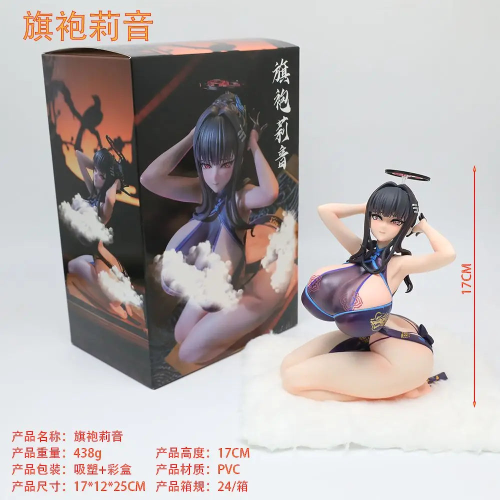18cm Blue Archive Tsukatsuki Rio Cheongsam Gk Figure Anime Girl Collectible Model Desktop Ornament Game Merchandise Gift