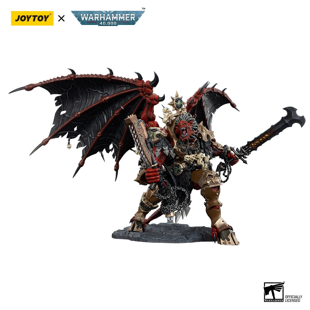 JOYTOY Warhammer 40K 1/18 World Eaters Angron Daemon Primarch of Khorne 38cm Action Figure Mini Soldier Model For Collection