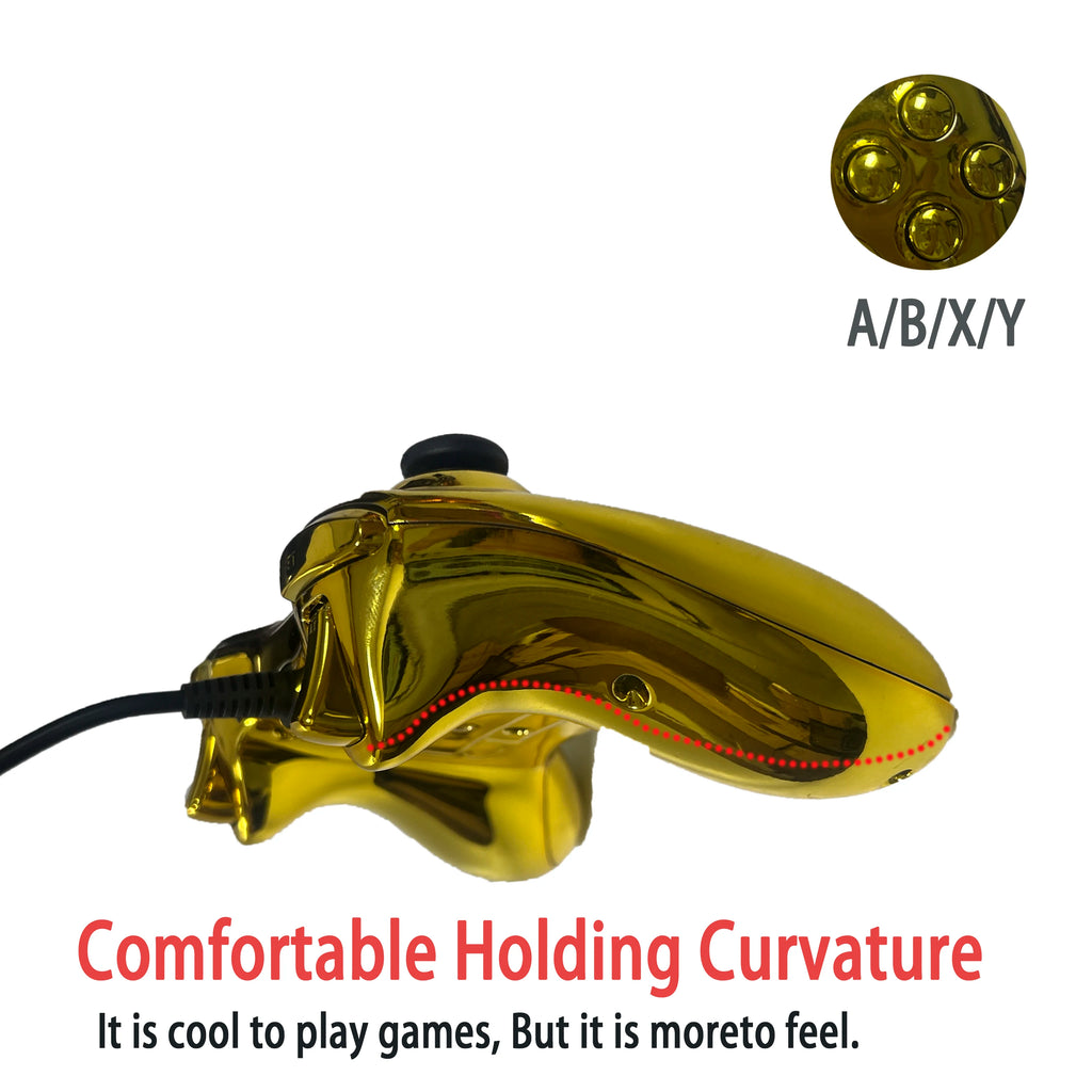 Xbox 360 Wired Game Controller with Sleek Electroplated Finish – USB Gaming Peripheral, Compatible with Xbox 360 & PC