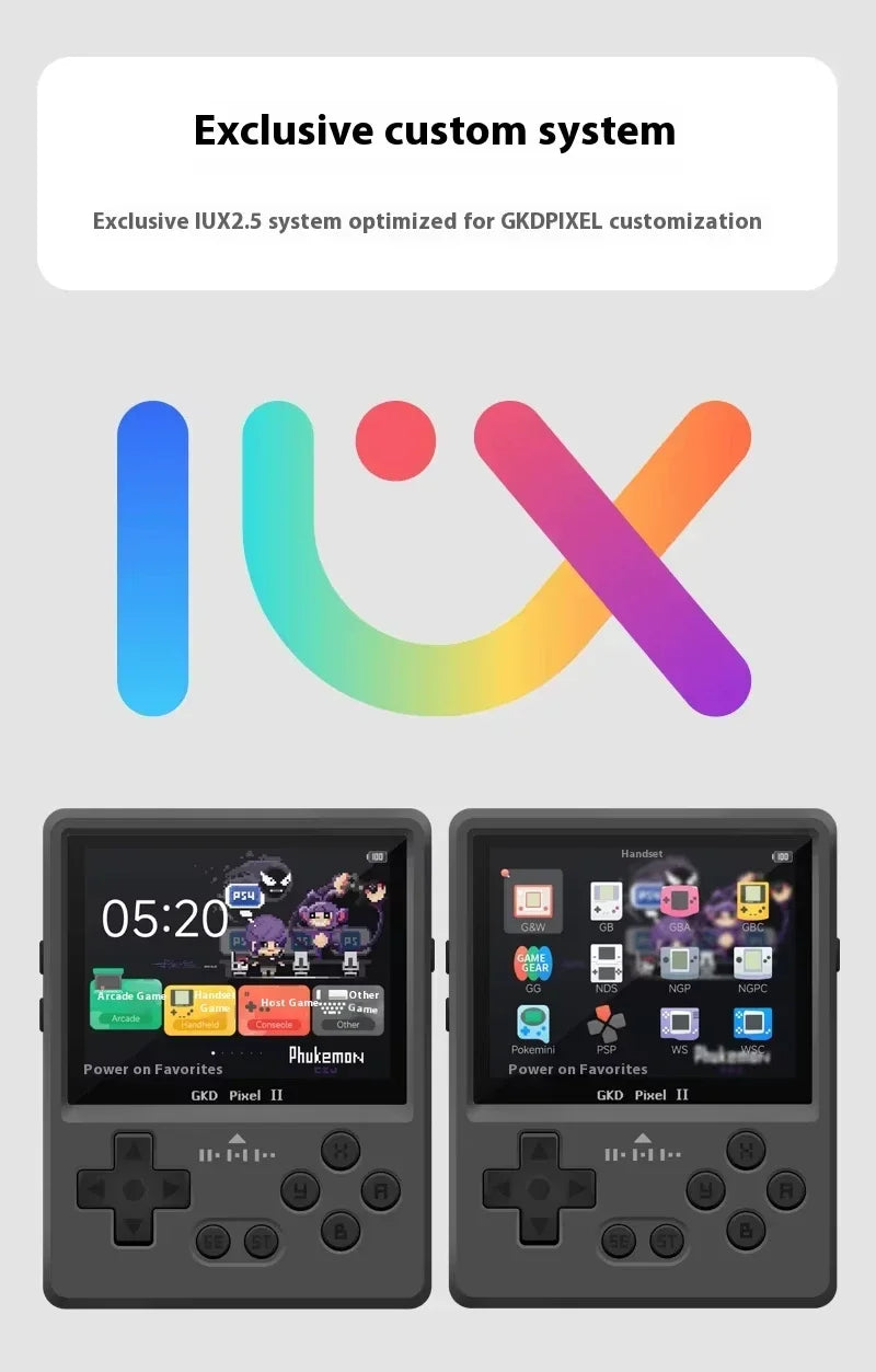 5000+ Spiele 2025 GKD Pixel 2 Handheld-Spielkonsole aus Metall, 2,4 Zoll IPS, 640 x 480, Retro, PSP, PSone, 64 GB, CNC, tragbar, Geburtstagsgeschenk