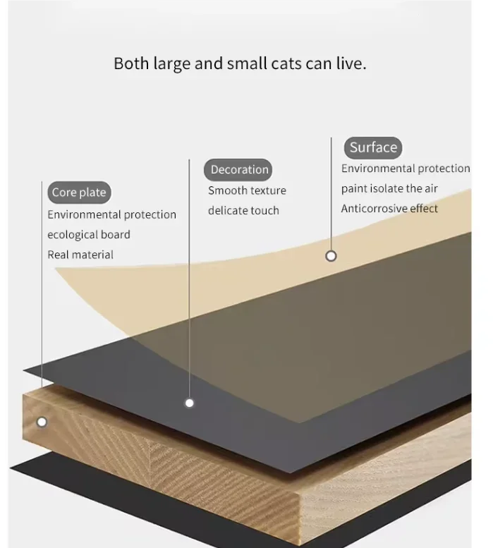 Fabrikpreis Luxus-Katzenkratzbaum-Holznestbett Haustier-Katzenkäfige Schaufenster-Katzenvilla-Haus Großer Innenkäfig
