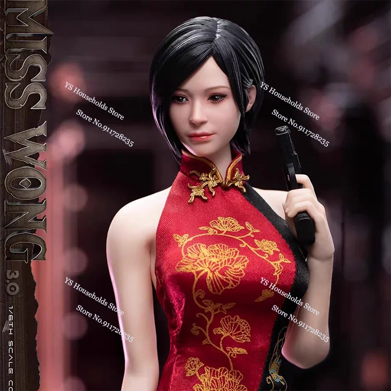SWTOYS FS065 1/6 Collectible Miss Wang Red Cheongsam Cloth Action Figure Short Hair Delicate 12inch Ada Wang Soldier Model