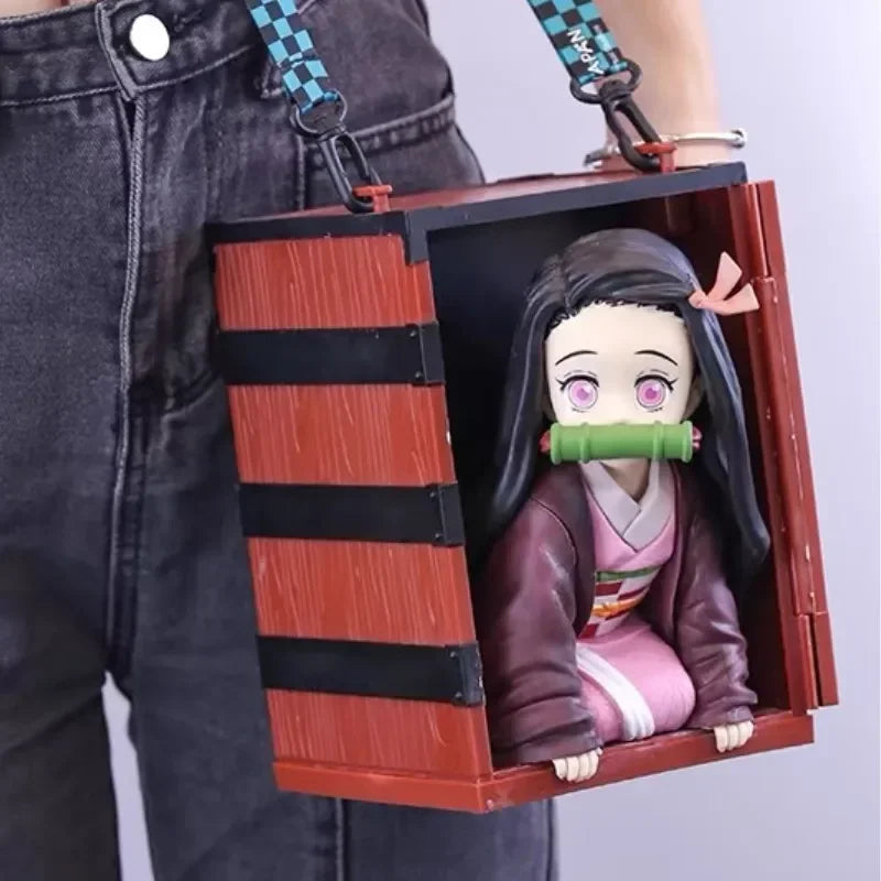Neue 22 cm große Anime-Actionfiguren: Demon Slayer Kimetsu No Yaiba Kamado Nezuko Popcorn Bucket PVC-Sammlerstück, Deko-Modelle, Spielzeug, Geschenke