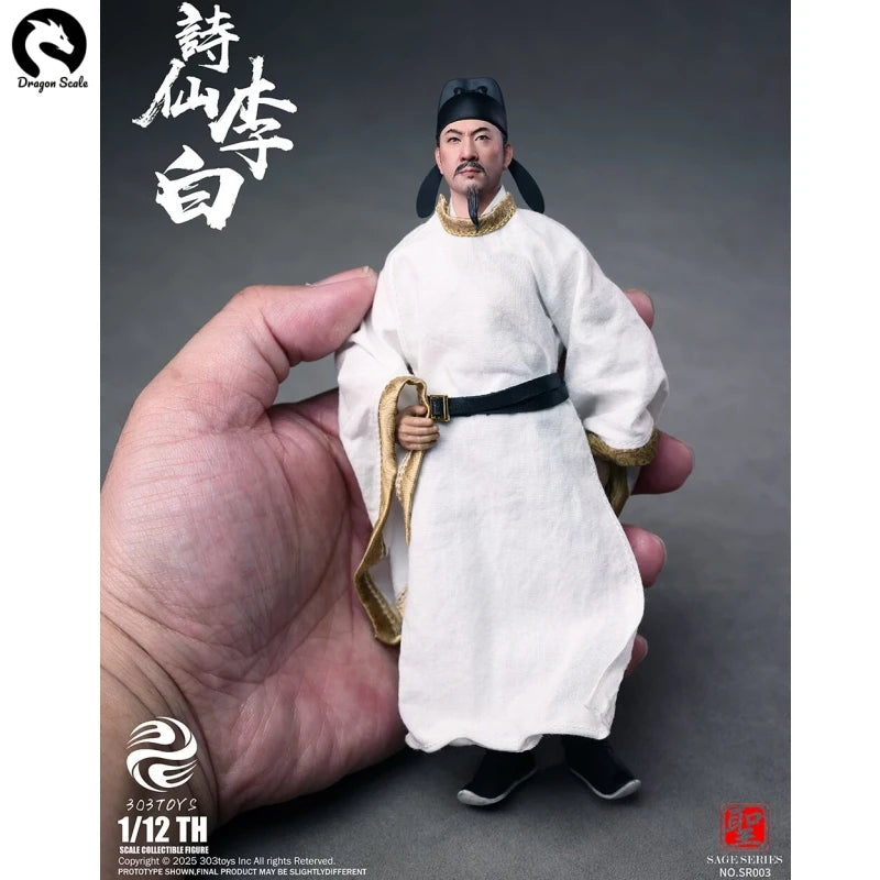 In Stock Original 303TOYS SR003 Saint Series Poet Li Bai 1/12 Ancient Action Figure 6inch Full Set Model Toys