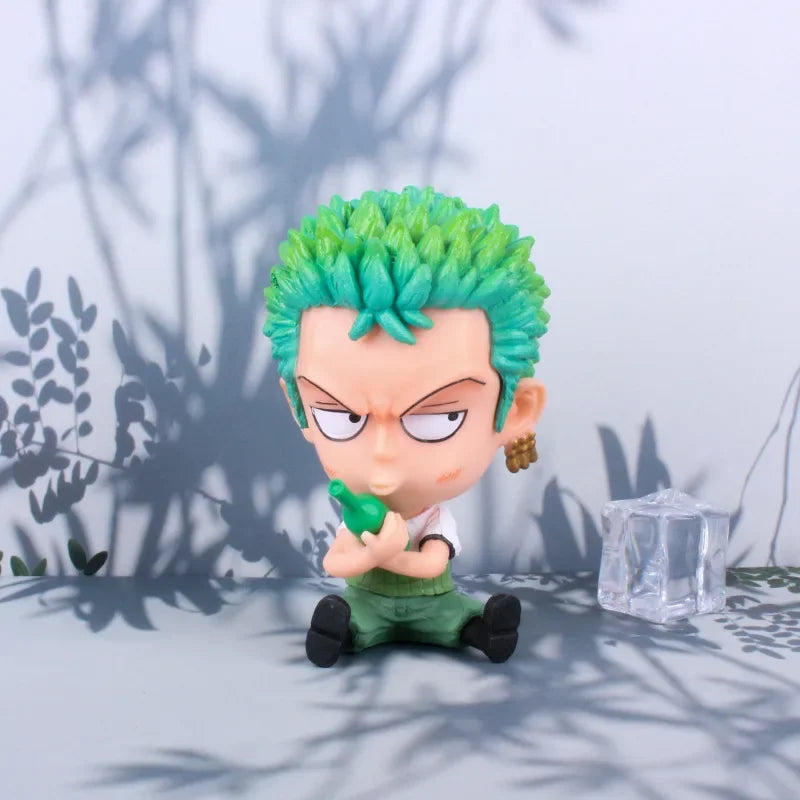 One Piece Zoro Luffy Sanji Anime Figure Ver. Robin Nami Brook Chopper PVC Car Decoration Figures Model Toy Kids Christmas Gift
