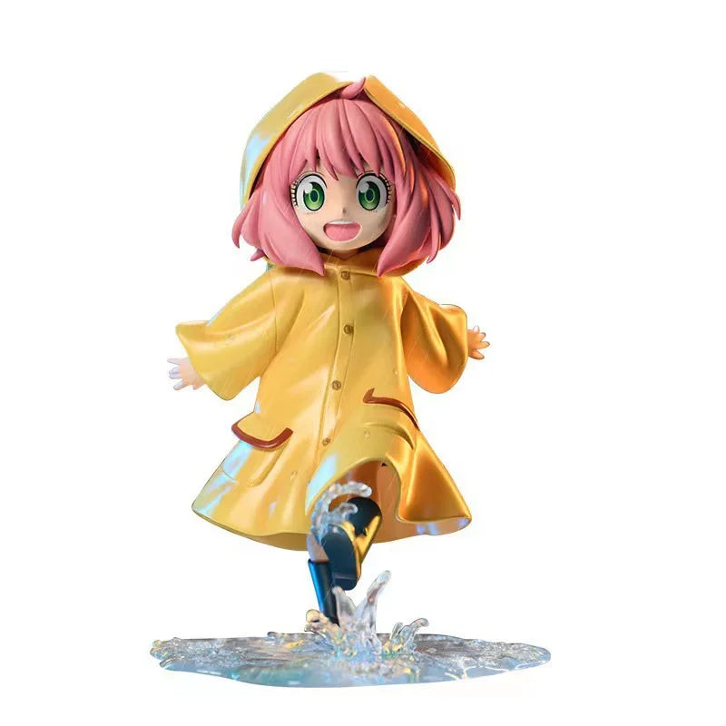 12.5CM Anime Spy × Family Anya Forger Figure Raincoat Model Toy Summer Dress Up Anya Gift Collection Action Figure