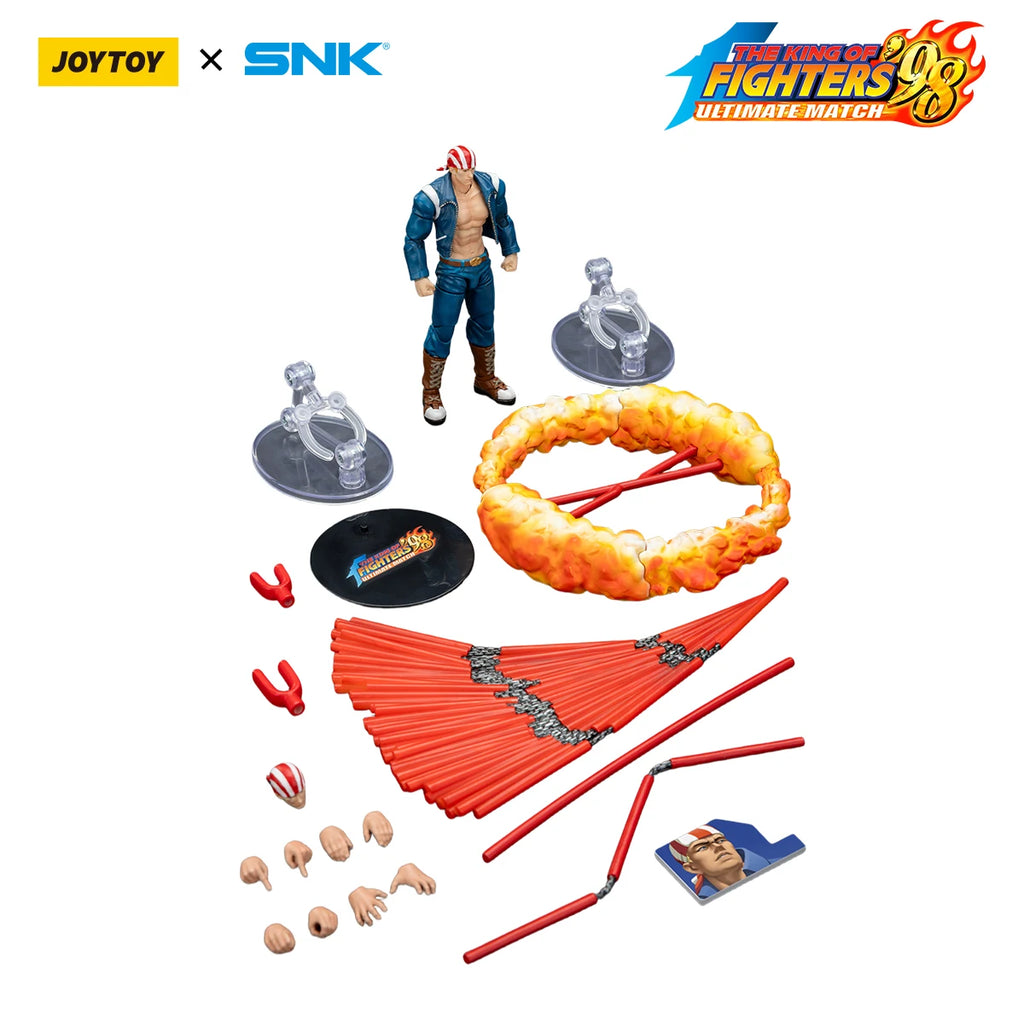 JOYTOY SNK 1/18 Action Figures KOF 98UM Hero Team Kyo Kusanagi Goro Daimon Benimaru Nikaido