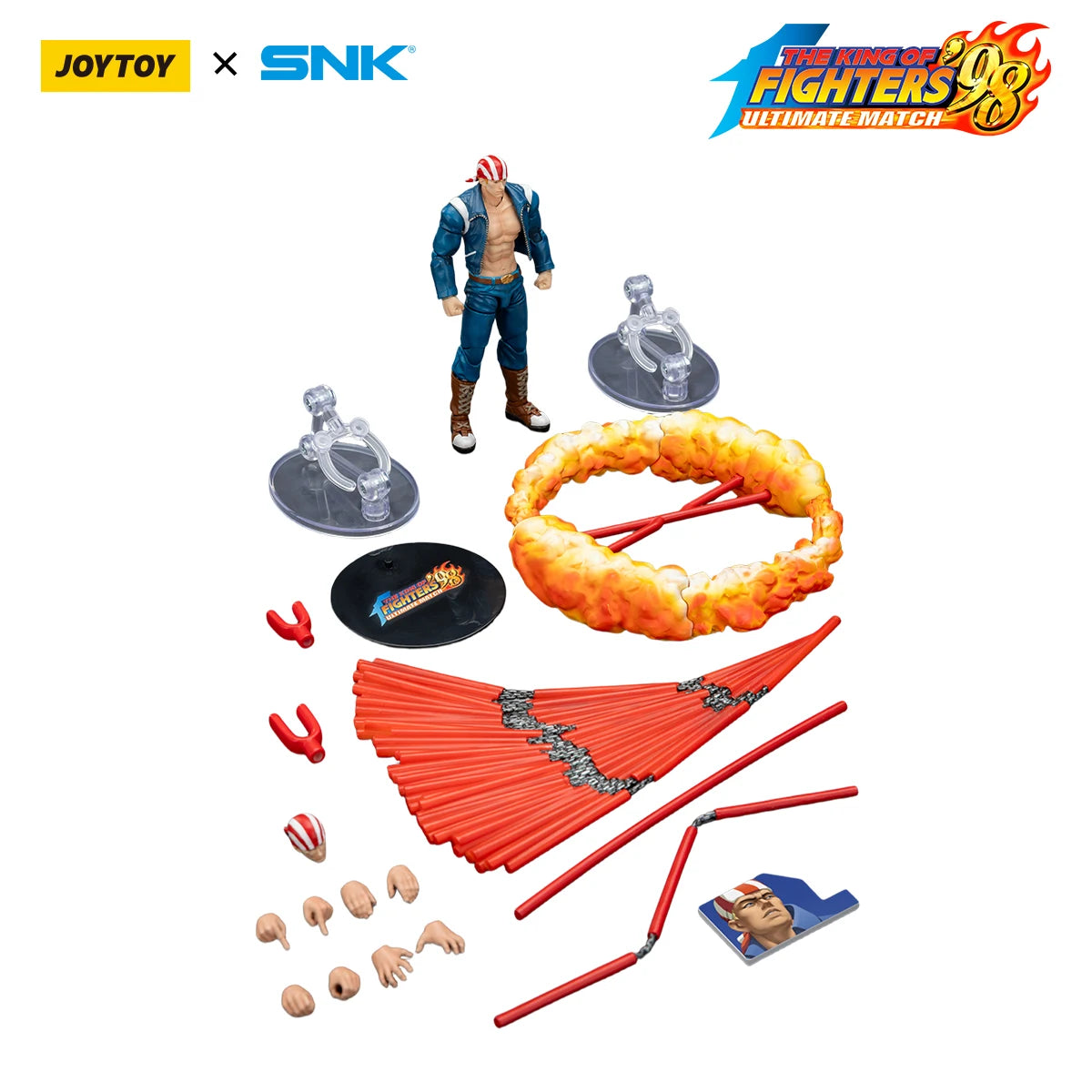 JOYTOY SNK 1/18 Action Figures KOF 98UM Hero Team Kyo Kusanagi Goro Daimon Benimaru Nikaido