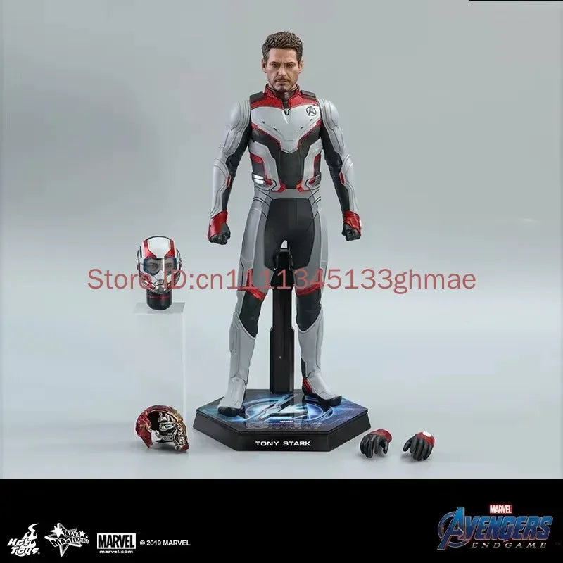 HotToys 1/6 Scale Marvel Avengers Endgame Tony Stark Articulated Action Figure with Team Suit And Quantum Realm Helmet