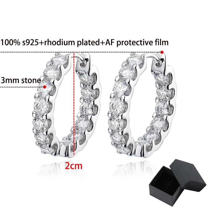 Сребърни обеци Smyoue с 18k позлатени камъни, общо 2.6CT, с моисанит, за жени, блестящи обеци за сватбено парти, бижута от 925 стерлингово сребро