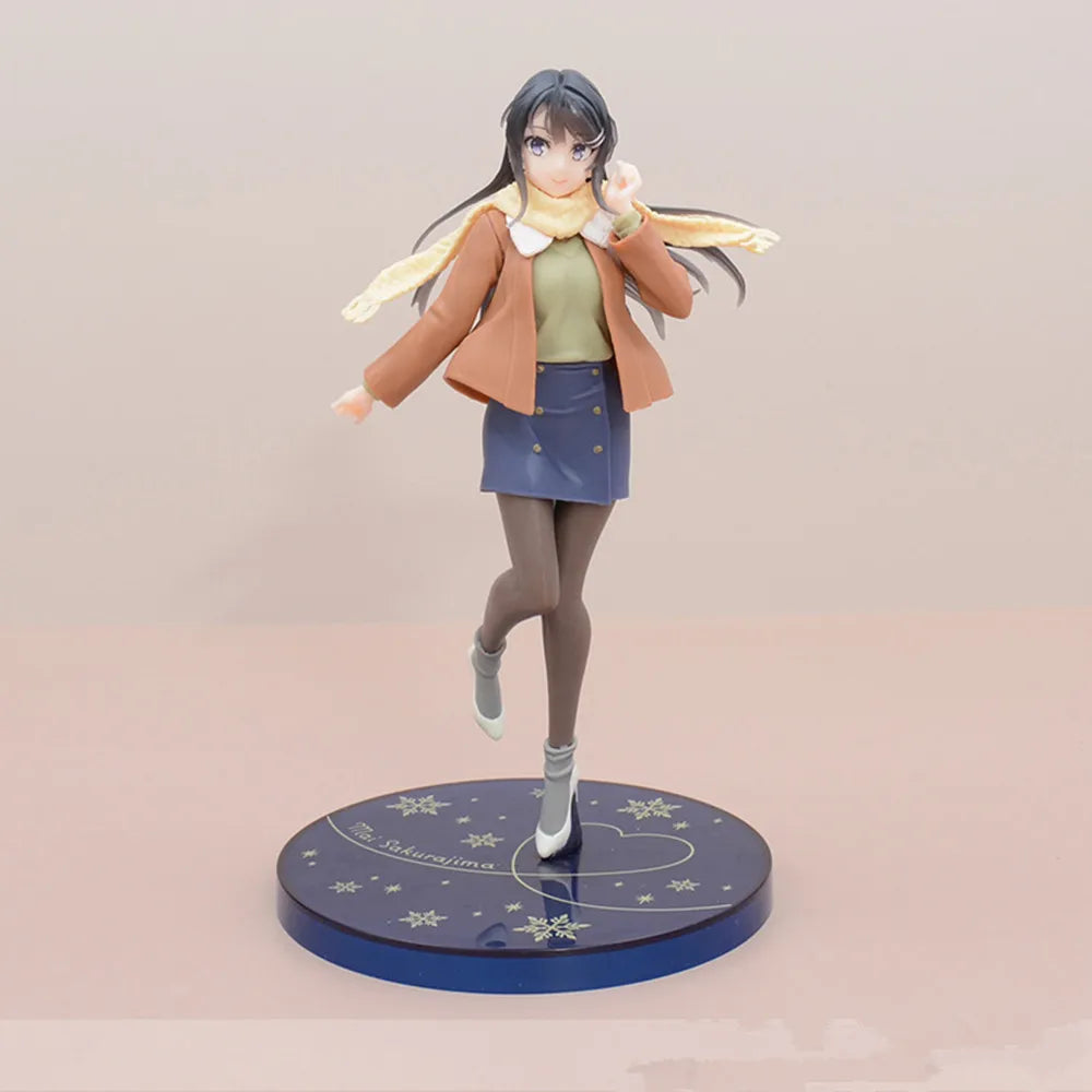 18см Раскал не мечтае за момиче зайче Сенпай Аниме Фигурка Сакураджима Май Фигурки Модел PVC Статуя Кукла Колекция Декорация