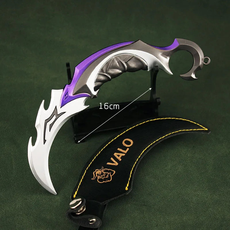 Valorant Karambit Weapon Model Reaver, EP 5 Karambit Toy Sword All Metal Keychain Claw Knives Toy Prop Ornaments Boys Gifts