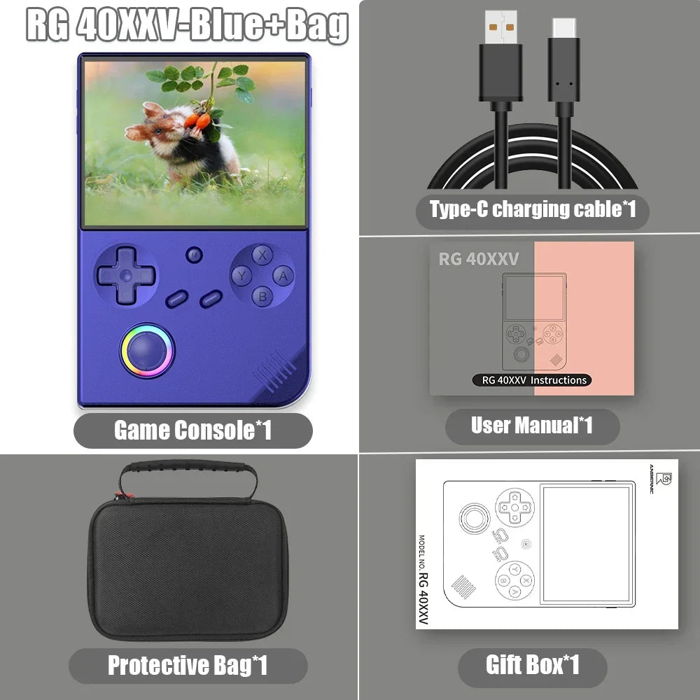 ANBERNIC RG 40XXV Retro Handheld Game Console 4.0 inch 640*480 IPS Screen Linux 64bit System With RGB Light 256G PSP 300+ Games