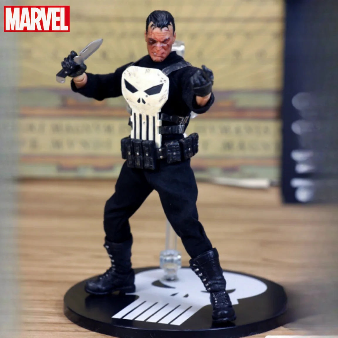 Marvel 1/12 Mezco Ant Punisher Sdcc Cloth Movable 6-Inch Figure Doll Hand-Made Model White Penalty Uncle Skull Carving Gift