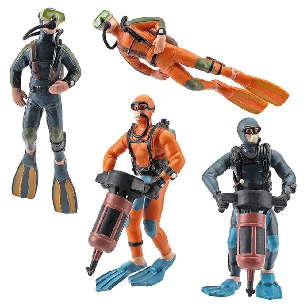 Miniature Diver Figurines Models Ornaments Diving Enthusiast People Mini Swimmers Figurines Plastic Diver Toy Figures Room Decor