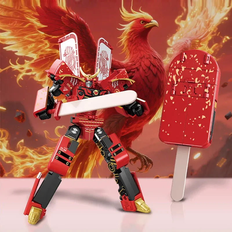 Transforming Toy Ice Cream Warrior Model Boy Educational Toy Children's Robot Warrior Ice Cream Pretend Play