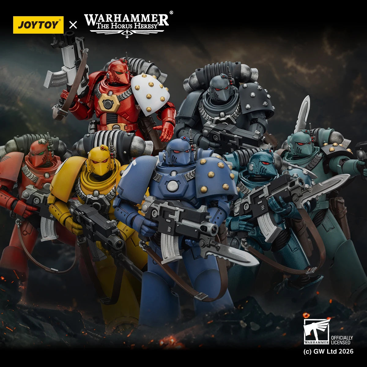 JOYTOY "The Horus Heresy" Warhammer 40K 1/18 Action Figures MKVI Tactical Legionary Ultramarines Imperial Fist Blood Angels