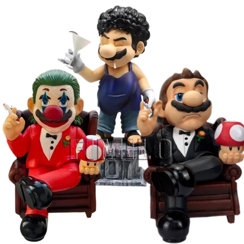 Anime Mario Spielfiguren GK Godfather Mario Maurer Actionfiguren Klempner Figur PVC Sammlung Modell Spielzeug Geburtstagspuppe Geschenk