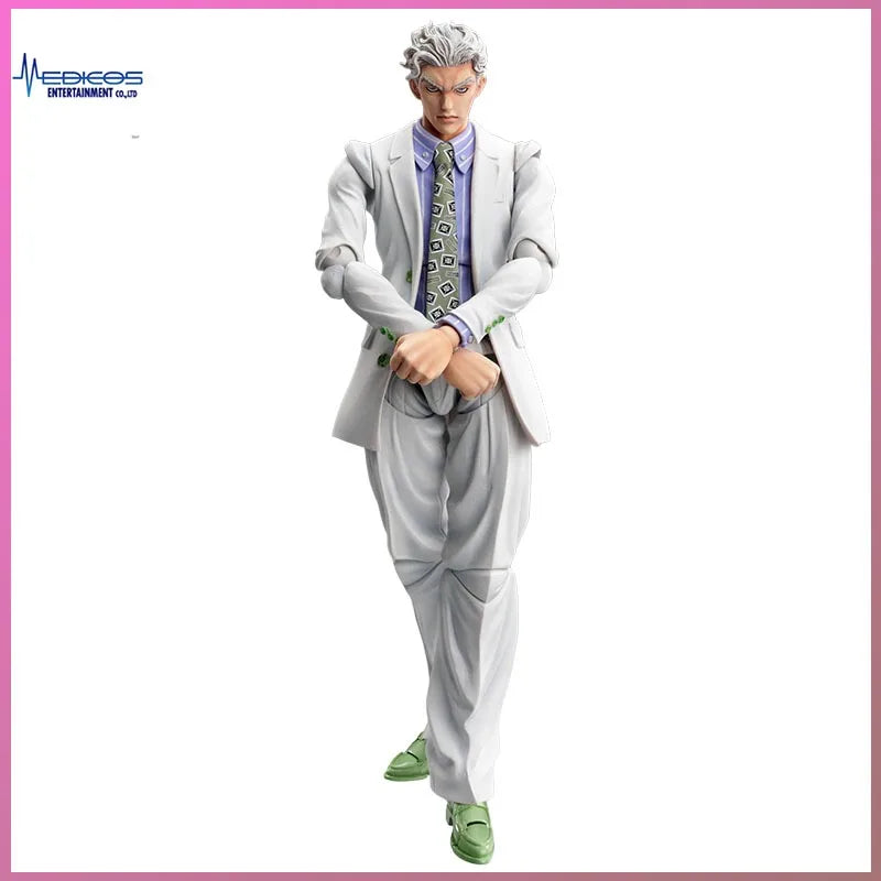 Medicos Super Action Statue Yoshikage Kira 16cm JoJo Diamond Is Unbreakable Figure Original Gifts Toys Model Garage Kit Kawaii