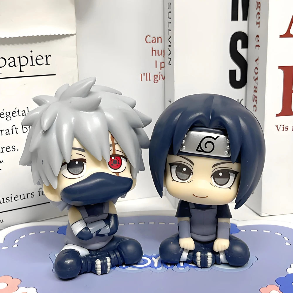 9.5/10cm Naru Shippuuden Anime Figure Q Version Kakashi Uchiha Itachi Action Figure Collection Model Toys