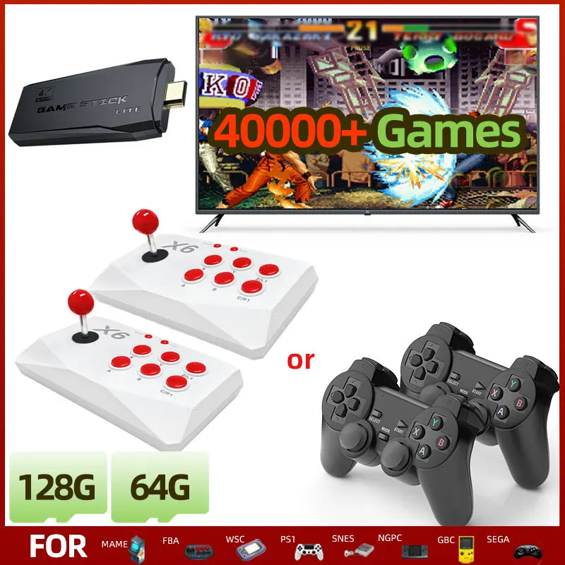 Fba Retro Arcade Video Game Console 4K HD Retro Games Stick For Mame FBA PS1 Arc ...