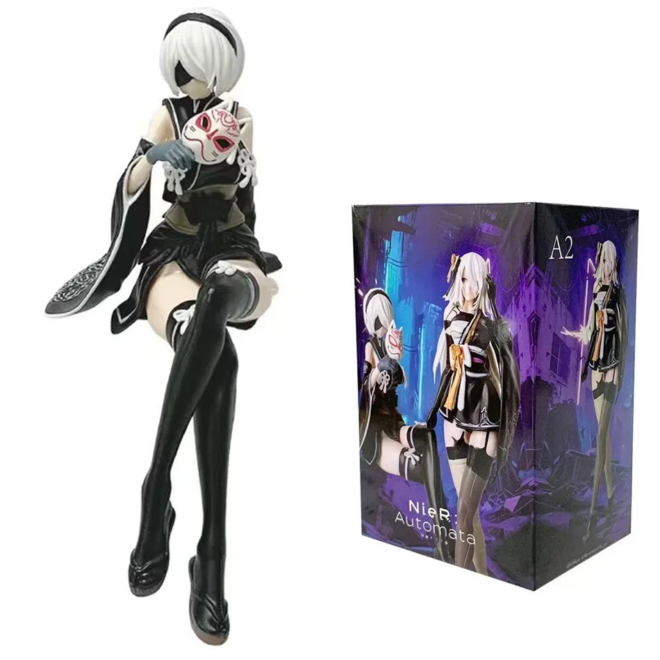 17-22CM NieR:Automata Yorha Type A2/2B Sexy Fox PVC Anime Action Figures Model Collection Ornament Anime Cartoon Model Toy Gift