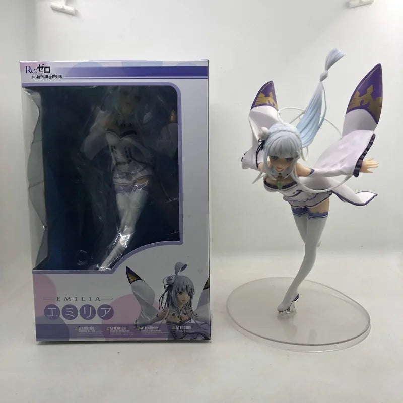 Emilia Actionfigur Anime Re: Leben in einer anderen Welt von Zero. Solide Damenfiguren, fliegende Haltung, Sammlung, Ornament, 22 cm