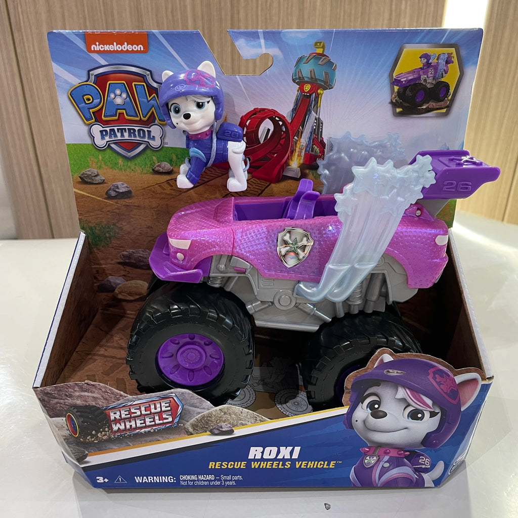 Original Paw Patrol Boomer Roxi Rescue Wheels BIG WHEELED TOY TRUCK with Collectible Action Figure Kids Toys for Boys & Girls