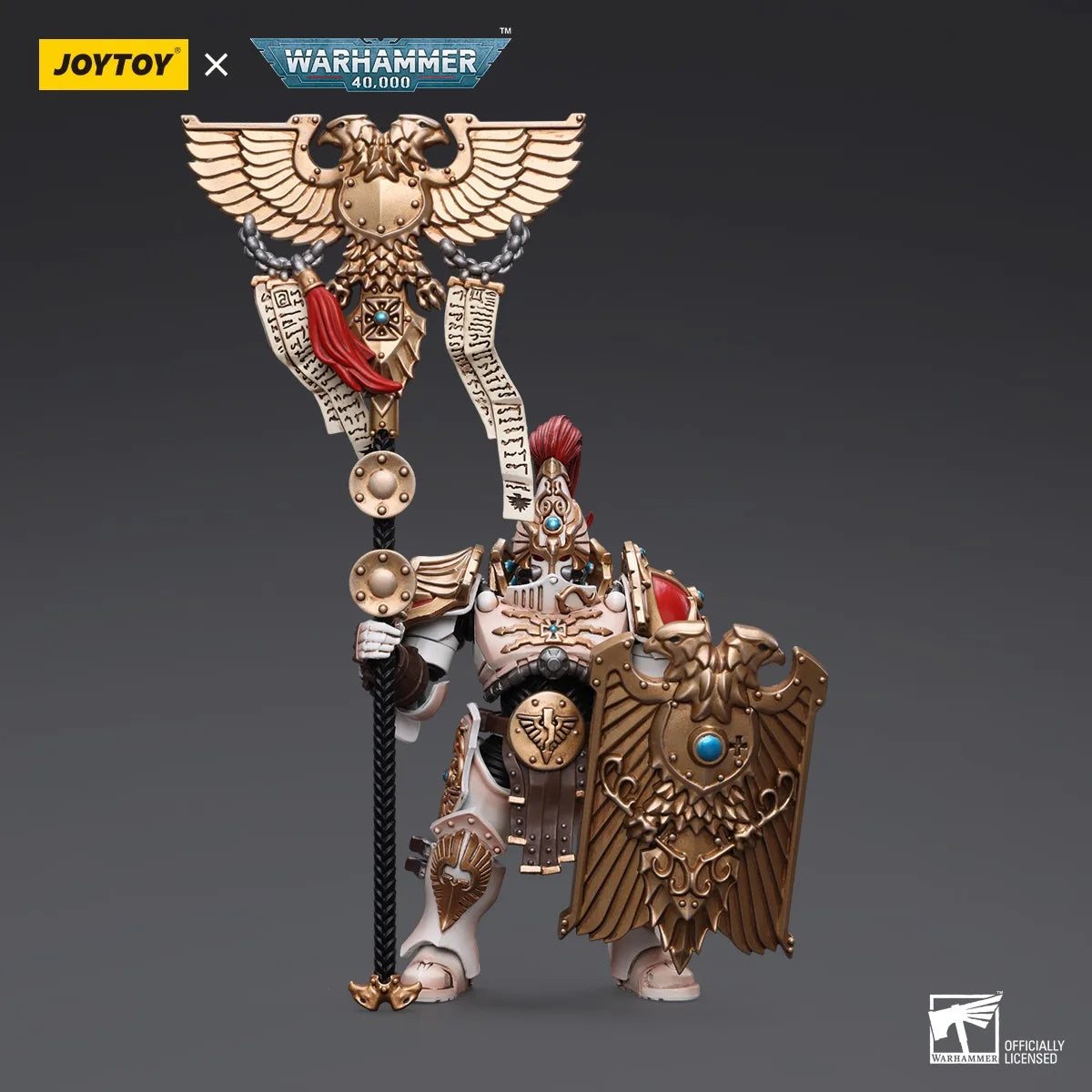 JOYTOY Warhammer 1/18 Actionfiguren Adeptus Custodes Solar Watch Custodian Guard Vexilus Praetor Modell Toy Boy Geschenke 3,75 Zoll
