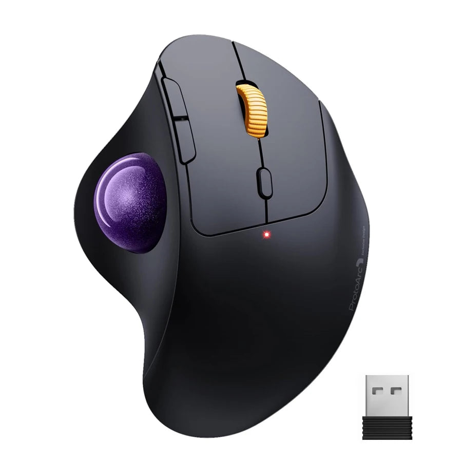 ProtoArc EM04 Trackball-Maus, kabellos, wiederaufladbar, ergonomisch, vertikal, Bluetooth-Mäuse für Computer, PC, iPad, Mac, Windows, Android