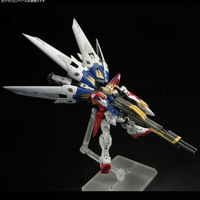 2026 Bandai RG 1/144 WING GUNDAM ZERO Model Kit Anime Action Fighter Assembly Desk Decoration Models Collection Toy Figure Gift