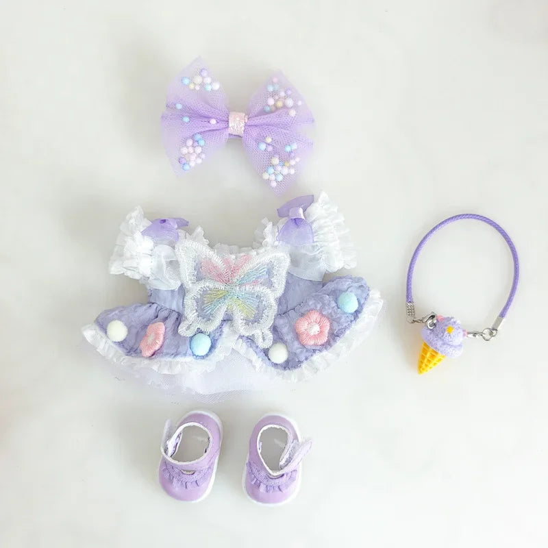 Labubu V3 0 High Energy Vinyl Plush Doll Blind Box Pendant Lucky Purple Butterfly Fairy Baby Clothes Skirt Cute Kawaii Fashion