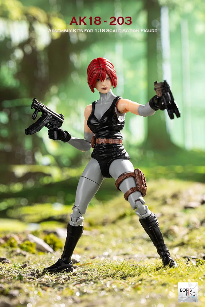 Presale BorisPing AK18 1/18 Scale Classic Game Character Special Agent Female Warrior Full Set Model 3.75 Inch Action Figure