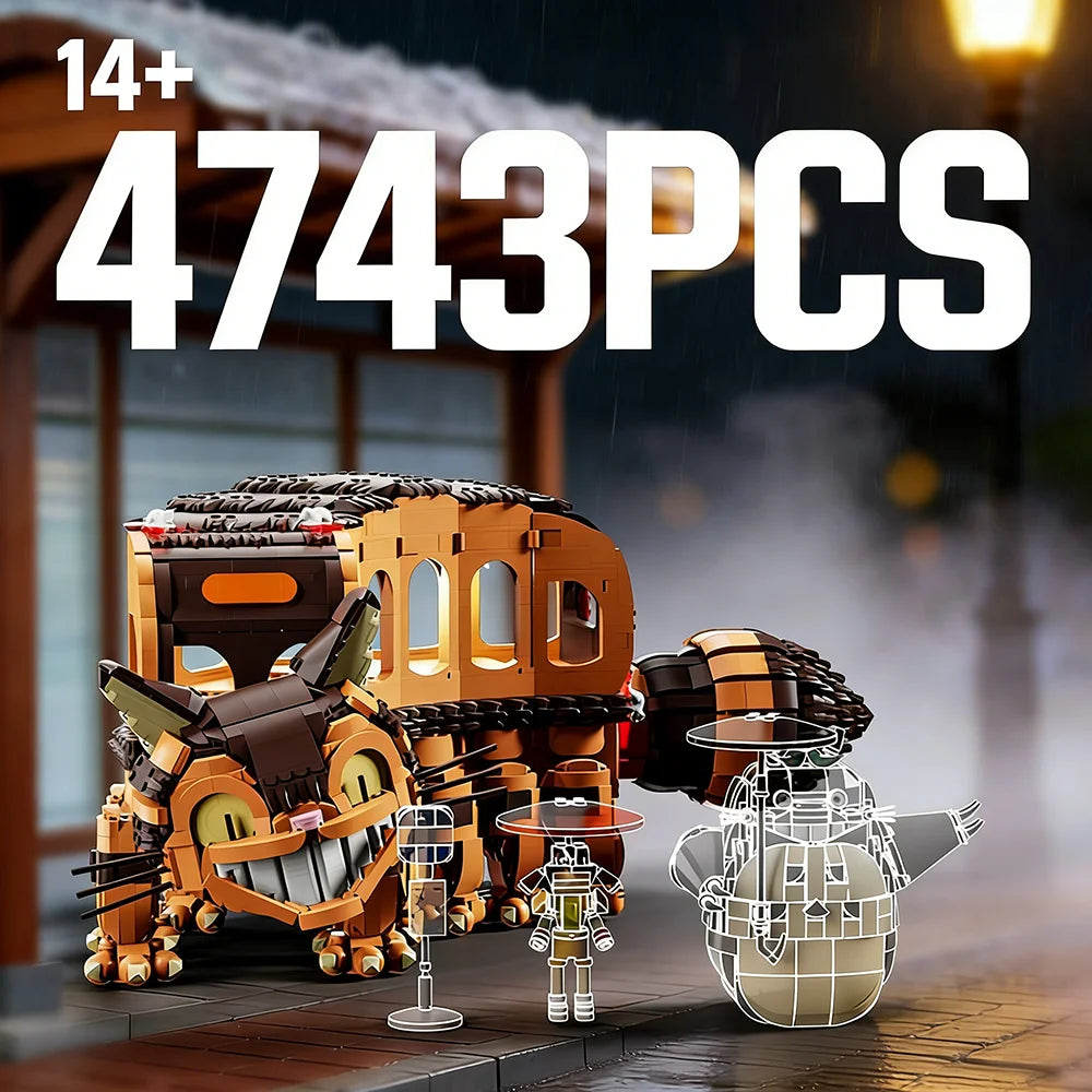 Moc shop Cat Bus Collectied Building Blocks Japanese Anime Toy Creative Model Gift for Hayao Miyazaki Anime Fans 4743PCS