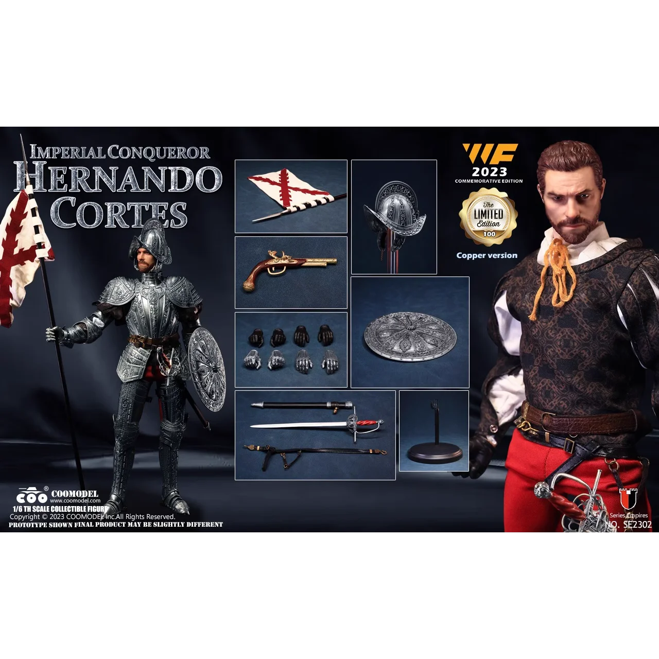 COOMODEL 1/6 Imperial Conqueror Hernando Cortes SE2301 WF Brass SE2302 WF Bronze Commemorative Edition Action Figure Model