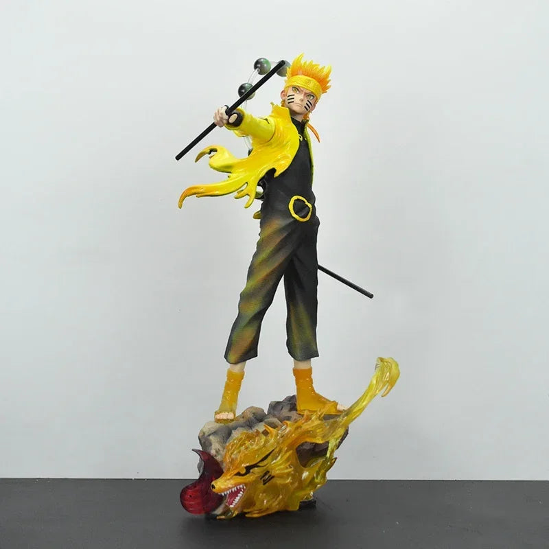 27cm Anime Uchiha Sasuke Statue Naruto Fighting Figurs GK Uzumaki Figures Shippuden Model PVC Collection Model Perimeter Toys